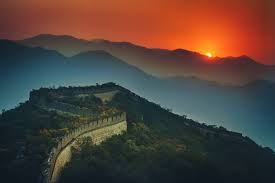 Great Wall of China at Sunrise.